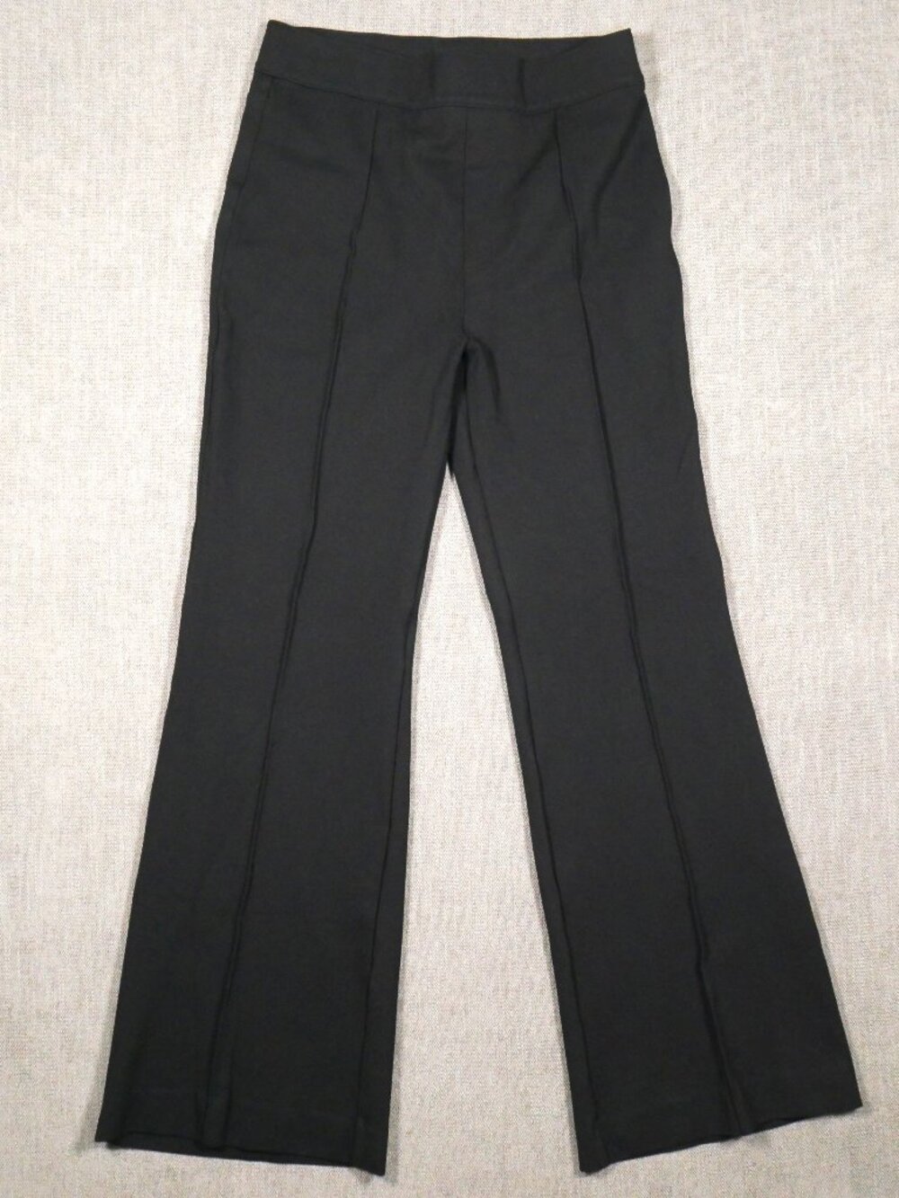 Spanx Supersmooth PerfectFit Ponte Flare Pant Women Large Black Hi-Rise 20252R.